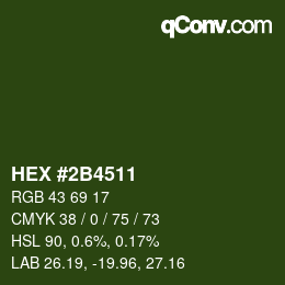 Color code: HEX #2B4511 | qconv.com