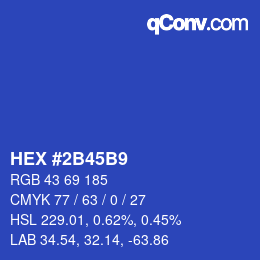 Color code: HEX #2B45B9 | qconv.com
