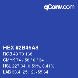 Color code: HEX #2B46A8 | qconv.com