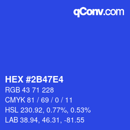 Color code: HEX #2B47E4 | qconv.com