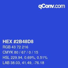 Color code: HEX #2B48D8 | qconv.com