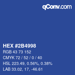 Color code: HEX #2B4998 | qconv.com