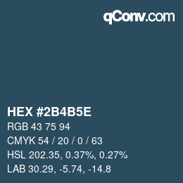 Código de color: HEX #2B4B5E | qconv.com