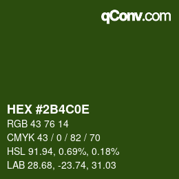 Color code: HEX #2B4C0E | qconv.com