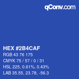 Color code: HEX #2B4CAF | qconv.com
