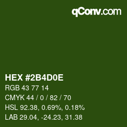 Color code: HEX #2B4D0E | qconv.com