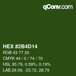 カラーコード: HEX #2B4D14 | qconv.com