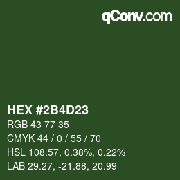 Color code: HEX #2B4D23 | qconv.com