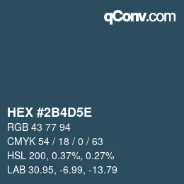 Color code: HEX #2B4D5E | qconv.com