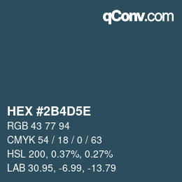Code couleur: HEX #2B4D5E | qconv.com