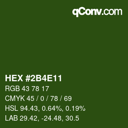カラーコード: HEX #2B4E11 | qconv.com