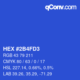 Color code: HEX #2B4FD3 | qconv.com