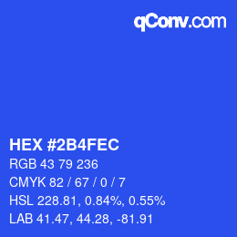 Color code: HEX #2B4FEC | qconv.com