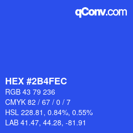 カラーコード: HEX #2B4FEC | qconv.com