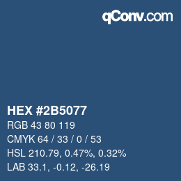 Color code: HEX #2B5077 | qconv.com