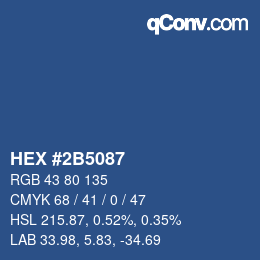 カラーコード: HEX #2B5087 | qconv.com