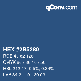 Color code: HEX #2B5280 | qconv.com