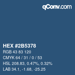 Color code: HEX #2B5378 | qconv.com