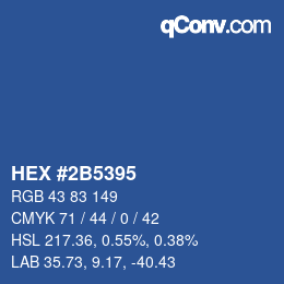 カラーコード: HEX #2B5395 | qconv.com