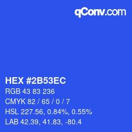 Color code: HEX #2B53EC | qconv.com