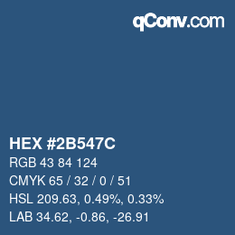 Color code: HEX #2B547C | qconv.com