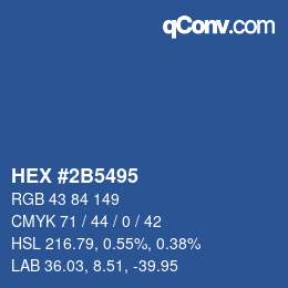 カラーコード: HEX #2B5495 | qconv.com