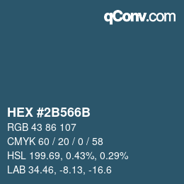Color code: HEX #2B566B | qconv.com