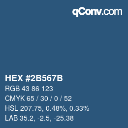Color code: HEX #2B567B | qconv.com