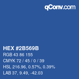 カラーコード: HEX #2B569B | qconv.com
