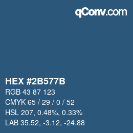 カラーコード: HEX #2B577B | qconv.com