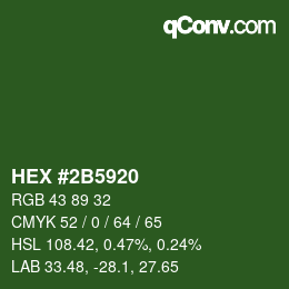 Color code: HEX #2B5920 | qconv.com