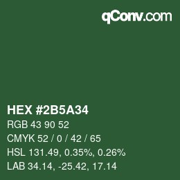 Color code: HEX #2B5A34 | qconv.com