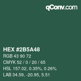 Código de color: HEX #2B5A48 | qconv.com