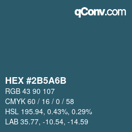 Color code: HEX #2B5A6B | qconv.com