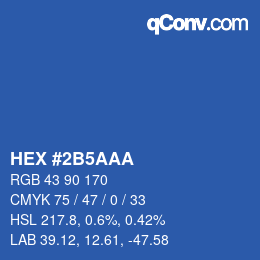 カラーコード: HEX #2B5AAA | qconv.com