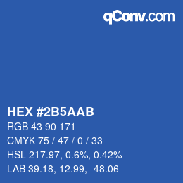 颜色代码: HEX #2B5AAB | qconv.com