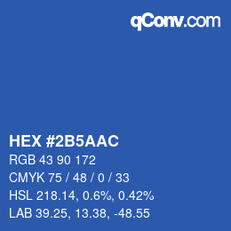 カラーコード: HEX #2B5AAC | qconv.com