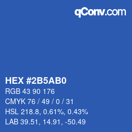 カラーコード: HEX #2B5AB0 | qconv.com