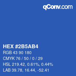 カラーコード: HEX #2B5AB4 | qconv.com