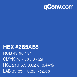 カラーコード: HEX #2B5AB5 | qconv.com