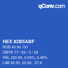 Color code: HEX #2B5ABF | qconv.com