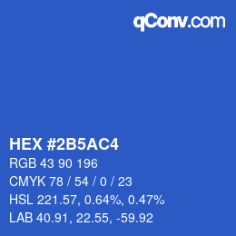 カラーコード: HEX #2B5AC4 | qconv.com
