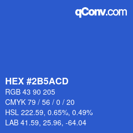 カラーコード: HEX #2B5ACD | qconv.com