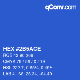 カラーコード: HEX #2B5ACE | qconv.com