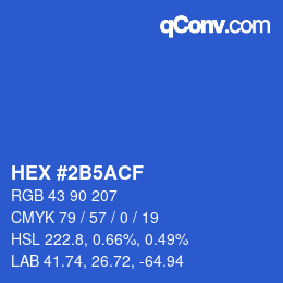 カラーコード: HEX #2B5ACF | qconv.com