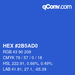 カラーコード: HEX #2B5AD0 | qconv.com