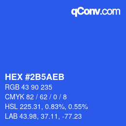 カラーコード: HEX #2B5AEB | qconv.com
