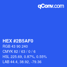 カラーコード: HEX #2B5AF0 | qconv.com