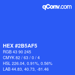 カラーコード: HEX #2B5AF5 | qconv.com
