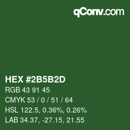 Color code: HEX #2B5B2D | qconv.com